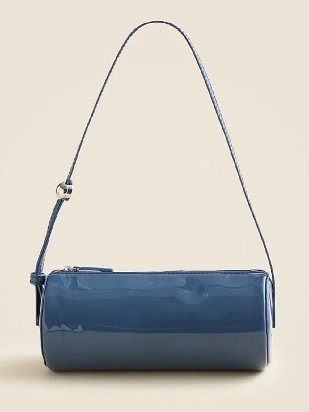 J. Crew Navy Gloss Patent Cylinder Shoulder Bag
